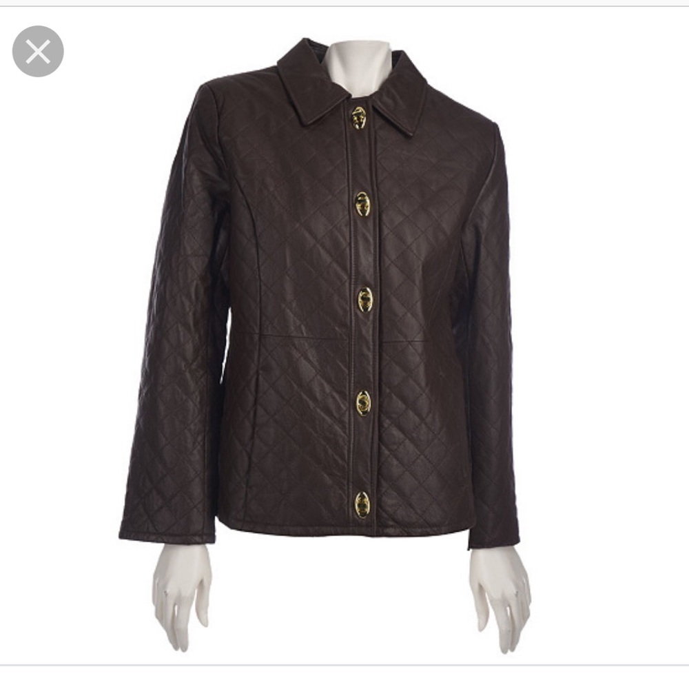 Black leather jacket, size large